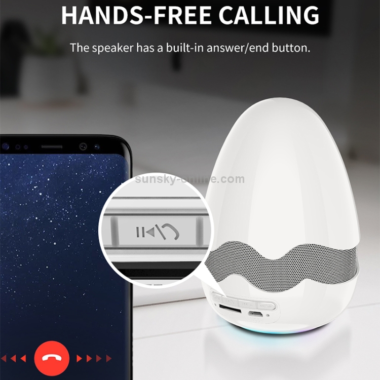 KIVEE KV-MW01 Tone Color Light Bluetooth Speaker, Support TF & FM & Voice Call(White) KIVEE KV-MW01 Tone Color Light Bluetooth Speaker, Support TF & FM & Voice Call(White)