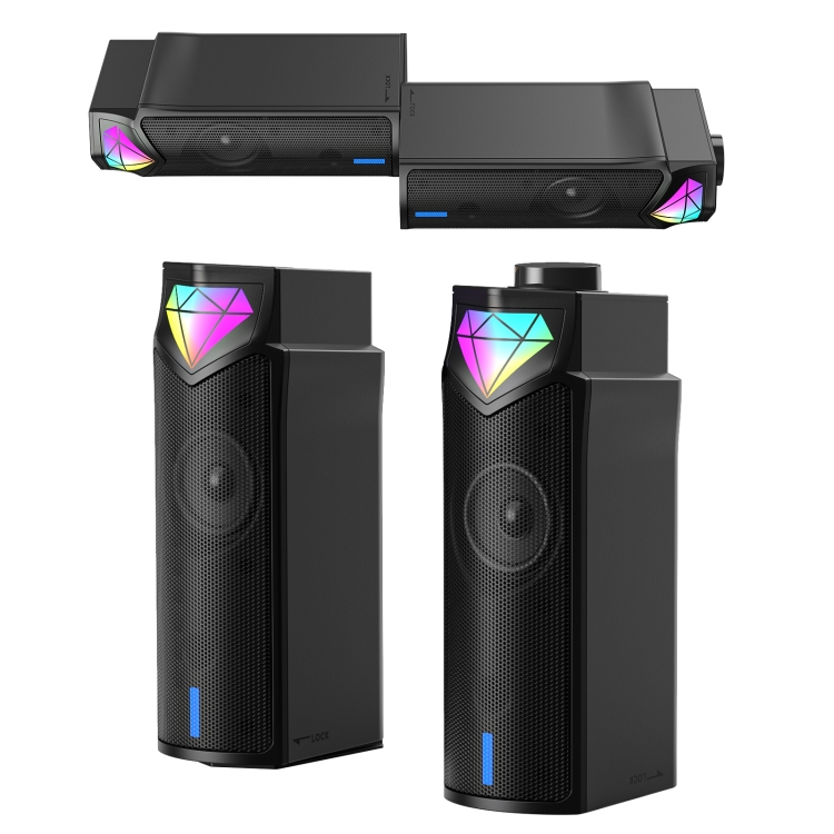Altavoz inalámbrico Bluetooth USB con luz RGB portátil para exteriores L1 con micrófono (negro) - 1