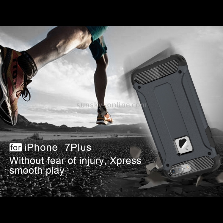 For iPhone Plus Magic Armor TPU PC Combination Case(Dark Blue)