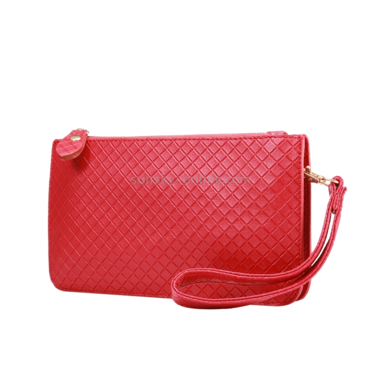 Universal Plaid Texture Horizontal Style PU Leather Shoulder Carrying Bag & Lanyard for iPhone, Samsung, Galaxy Note 8, HTC, Sony, Lenovo, Huawei, Xiaomi and other 6.4 inch Below Smartphones