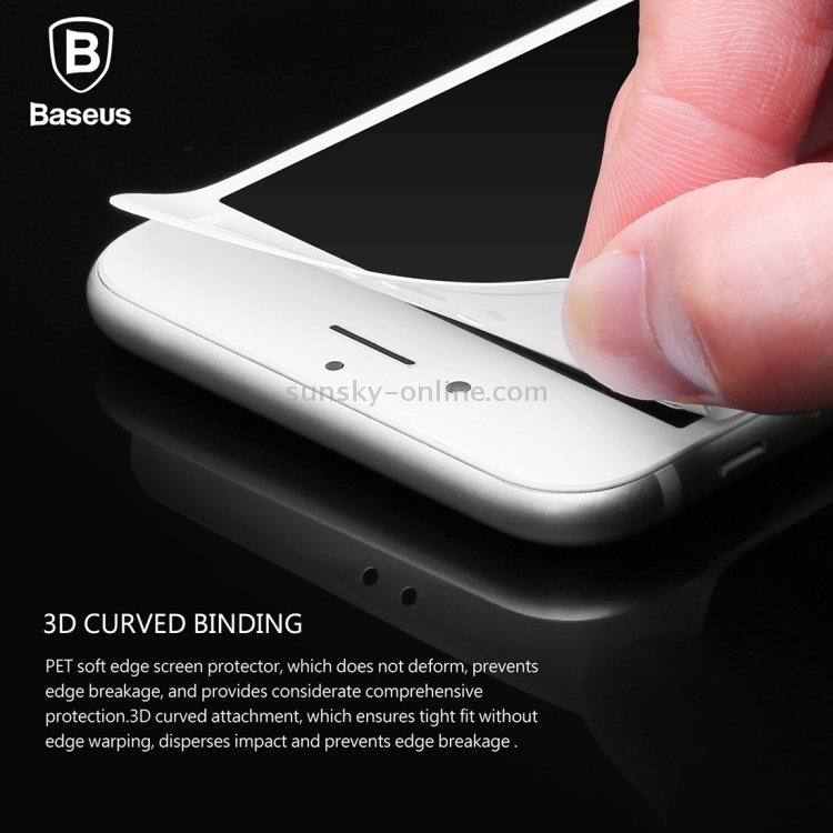 Baseus for iPhone 7 Plus 0.23mm 9H Surface Hardness PET Soft 3D Curverd Arc Explosion-proof HD Silk-screen Tempered Glass Full Coverage Screen Film(Black) Baseus for iPhone 7 Plus 0.23mm 9H Surface Hardness PET Soft 3D Curverd Arc Explosion-proof HD Silk-screen Tempered Glass Full Coverage Screen Film(Black)