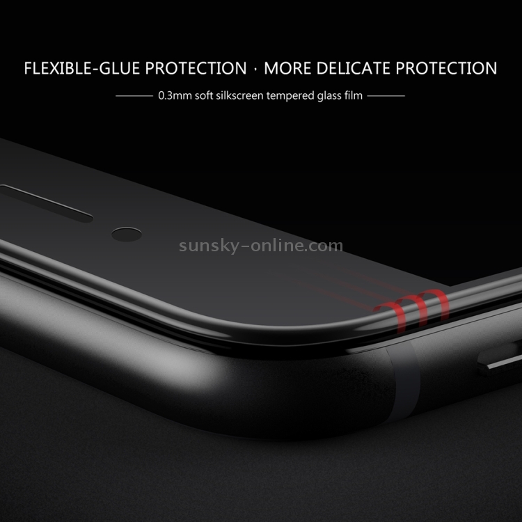 Baseus For iPhone 7 Plus 0.3mm 9H Surface Hardness Silicone Edge Colorized Silk-screen Tempered Glass Full Screen Film(White) Baseus For iPhone 7 Plus 0.3mm 9H Surface Hardness Silicone Edge Colorized Silk-screen Tempered Glass Full Screen Film(White)