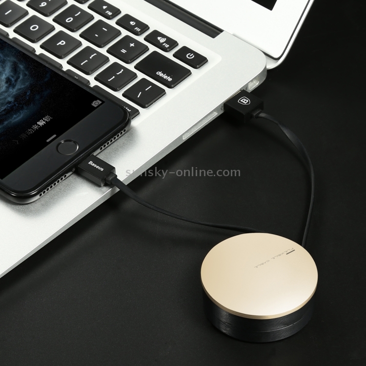 Baseus 90cm Portable Pocket New Era Cable 2A 8 Pin to USB Flexible Rule Style Stretched TPE Data Sync Charging Cable