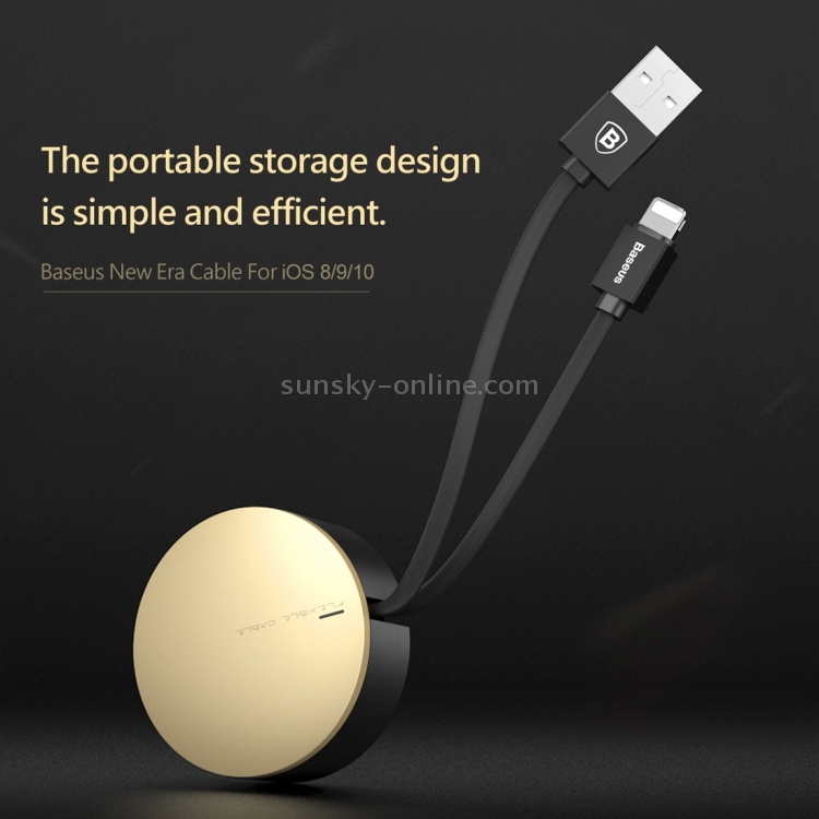 Baseus 90cm Portable Pocket New Era Cable 2A 8 Pin to USB Flexible Rule Style Stretched TPE Data Sync Charging Cable