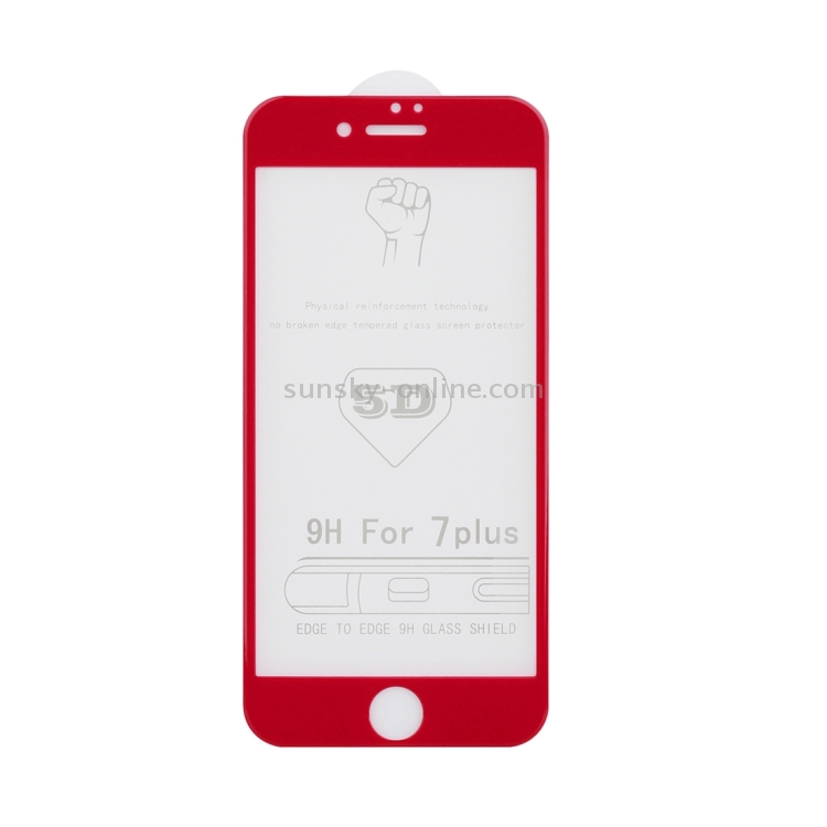 For iPhone 7 Plus Angibabe 0.3mm 9H Surface Hardness 5D Curved Silk-screen Tempered Glass Screen Protector Film(Red) For iPhone 7 Plus Angibabe 0.3mm 9H Surface Hardness 5D Curved Silk-screen Tempered Glass Screen Protector Film(Red)