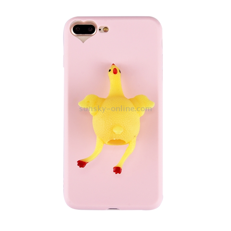 For iPhone 8 Plus 7 Plus 3D Chicken Pattern Squeeze Relief