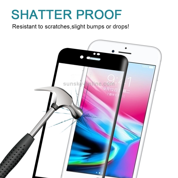 For iPhone SE 2020 / 8 / 7 0.3mm 9H Surface Hardness 4D Curved Full Screen Tempered Glass Screen Protector(Black) For iPhone SE 2020 / 8 / 7 0.3mm 9H Surface Hardness 4D Curved Full Screen Tempered Glass Screen Protector(Black)