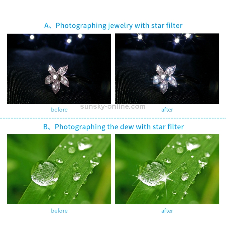 APEXEL APL-25SR Universal Camera Lens Optical 20X Macro + Star Filter Lens Kit APEXEL APL-25SR Universal Camera Lens Optical 20X Macro + Star Filter Lens Kit