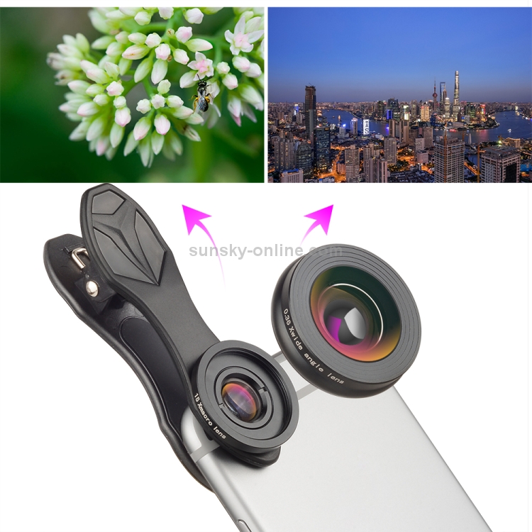 APEXEL APL-SJ3 3 in 1 Universal 230 Degrees Fisheye + 15X Macro Lens + 0.36X Wide-angle Lens Kit APEXEL APL-SJ3 3 in 1 Universal 230 Degrees Fisheye + 15X Macro Lens + 0.36X Wide-angle Lens Kit