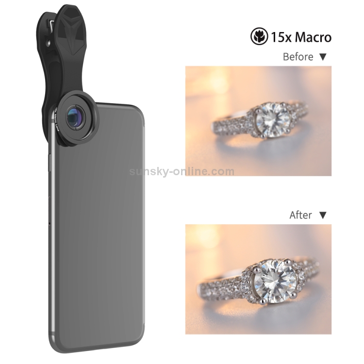 APEXEL APL-SJ3 3 in 1 Universal 230 Degrees Fisheye + 15X Macro Lens + 0.36X Wide-angle Lens Kit APEXEL APL-SJ3 3 in 1 Universal 230 Degrees Fisheye + 15X Macro Lens + 0.36X Wide-angle Lens Kit