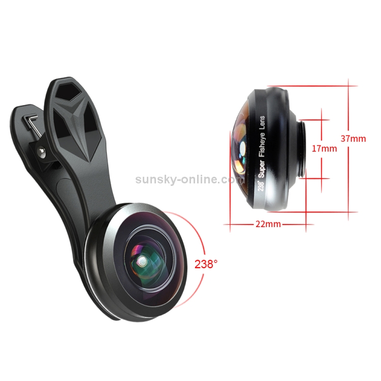 APEXEL APL-238F Universal Professional Optical 238 Degrees Fisheye HD Lens Full Frame No Dark Corner External Cameras APEXEL APL-238F Universal Professional Optical 238 Degrees Fisheye HD Lens Full Frame No Dark Corner External Cameras