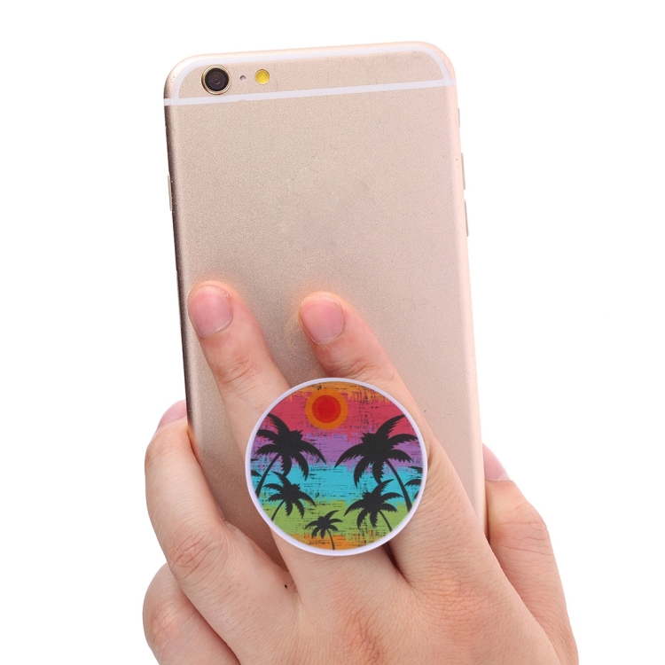 Multi-Function Coconut Tree Pattern Universal Phone Holder Expanding Stand Grip Clamp Rope Stand for Smartphones Multi-Function Coconut Tree Pattern Universal Phone Holder Expanding Stand Grip Clamp Rope Stand for Smartphones