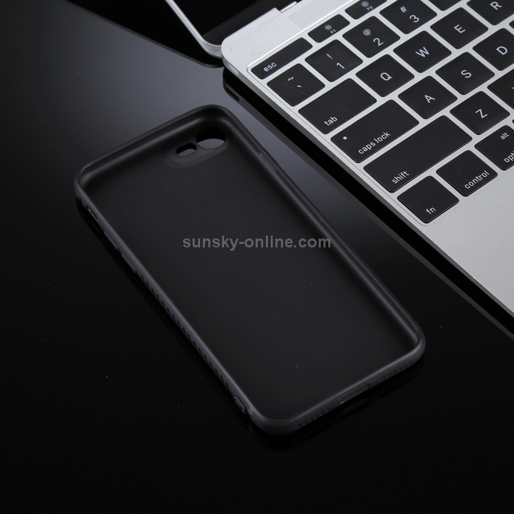 TOTUDESIGN For iPhone SE 2020 & 8 & 7 Ultra-thin TPU Soft Frosted Protective Back Cover Case(Black)