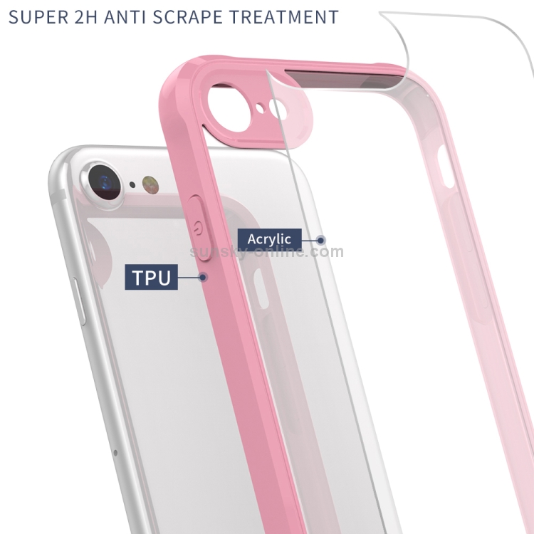 Transparent Acrylic + TPU Airbag Shockproof Case For iPhone SE 2020 & 8 & 7 (Pink) Transparent Acrylic + TPU Airbag Shockproof Case For iPhone SE 2020 & 8 & 7 (Pink)