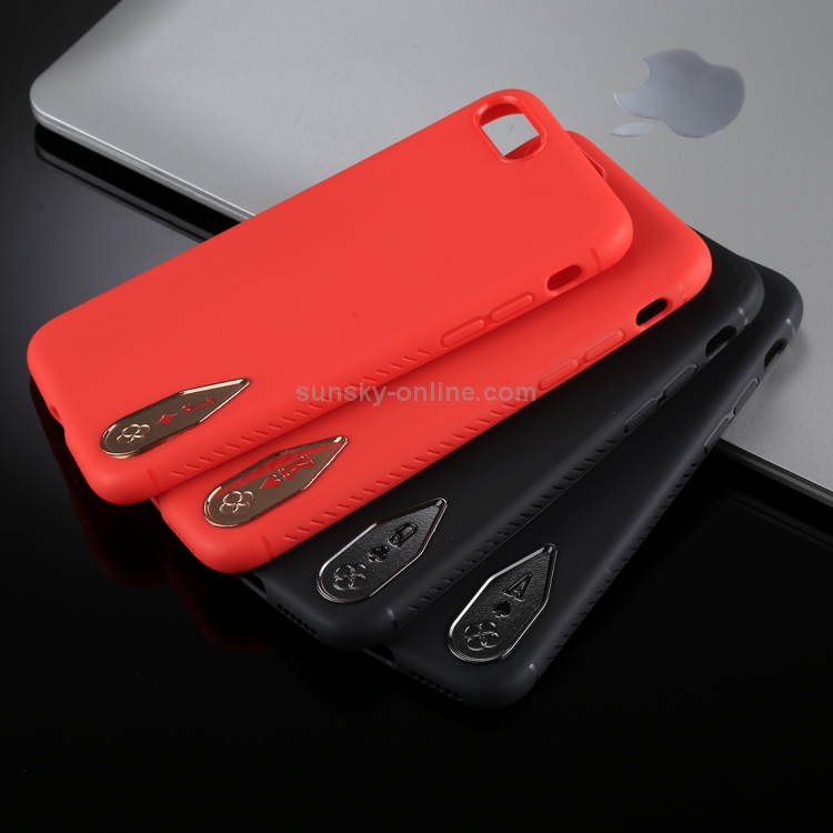 TOTUDESIGN For iPhone SE 2020 & 8 & 7 TPU + Zinc Alloy Black A Pattern Soft Protective Cover Case TOTUDESIGN For iPhone SE 2020 & 8 & 7 TPU + Zinc Alloy Black A Pattern Soft Protective Cover Case