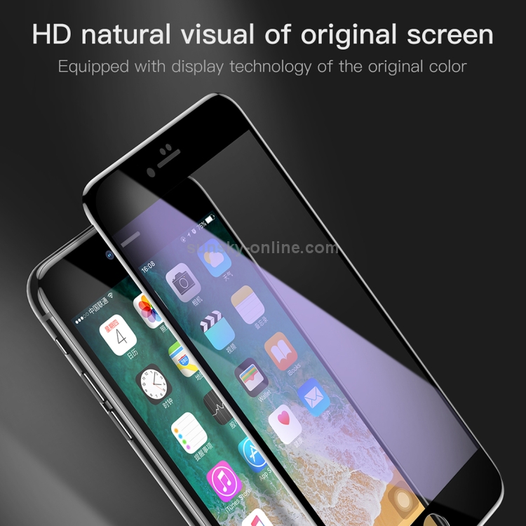 Baseus for iPhone SE 2020 / 8 / 7 0.3mm 9H Hardness Anti Blue-ray Arc Edge Full Screen Tempered Glass Protector(Black) Baseus for iPhone SE 2020 / 8 / 7 0.3mm 9H Hardness Anti Blue-ray Arc Edge Full Screen Tempered Glass Protector(Black)