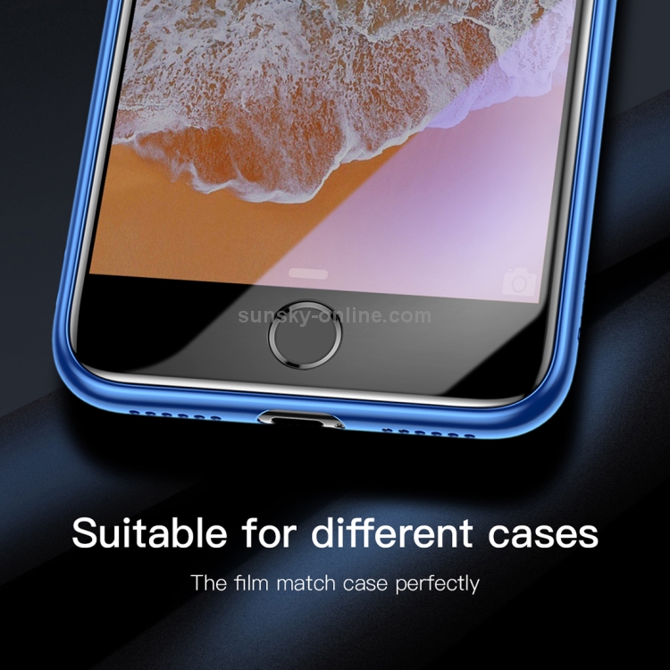 Baseus for iPhone SE 2020 / 8 / 7 0.3mm 9H Hardness Anti Blue-ray Arc Edge Full Screen Tempered Glass Protector(Black) Baseus for iPhone SE 2020 / 8 / 7 0.3mm 9H Hardness Anti Blue-ray Arc Edge Full Screen Tempered Glass Protector(Black)