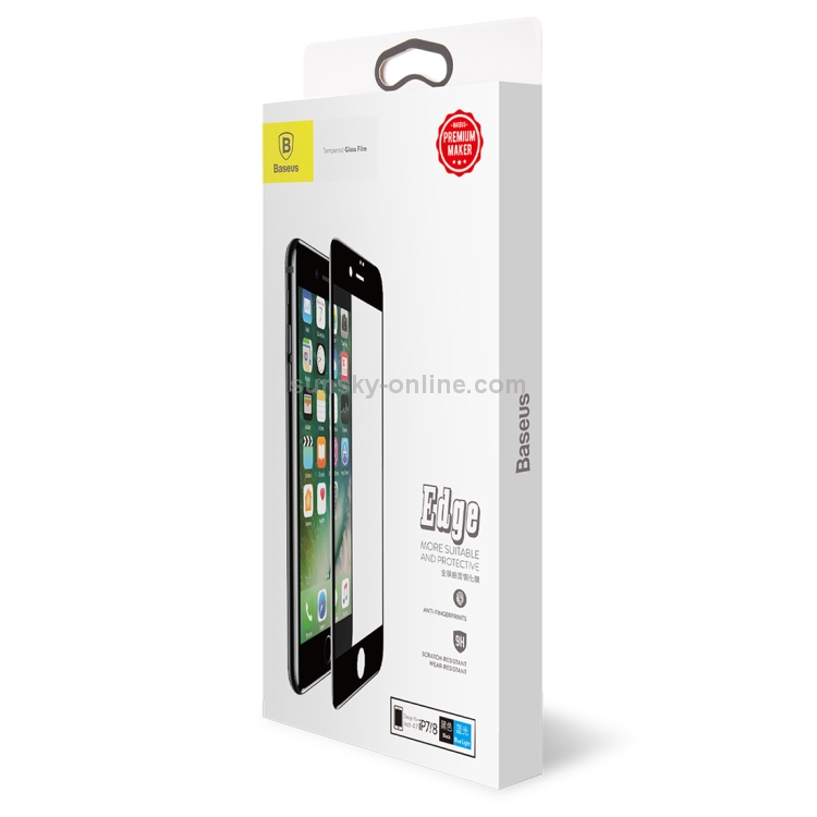 Baseus for iPhone SE 2020 / 8 / 7 0.3mm 9H Hardness Anti Blue-ray Arc Edge Full Screen Tempered Glass Protector(Black) Baseus for iPhone SE 2020 / 8 / 7 0.3mm 9H Hardness Anti Blue-ray Arc Edge Full Screen Tempered Glass Protector(Black)