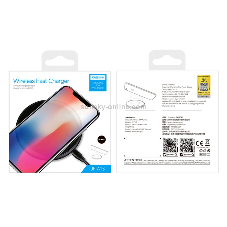 JOYROOM JR-A13 Round 5W Fast Charging Qi Wireless Charger Pad JOYROOM JR-A13 Round 5W Fast Charging Qi Wireless Charger Pad