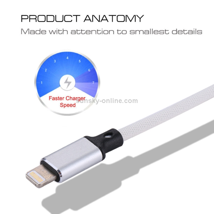 1m 2A USB to 8 Pin Nylon Weave Style Data Sync Charging Cable(White) 1m 2A USB to 8 Pin Nylon Weave Style Data Sync Charging Cable(White)