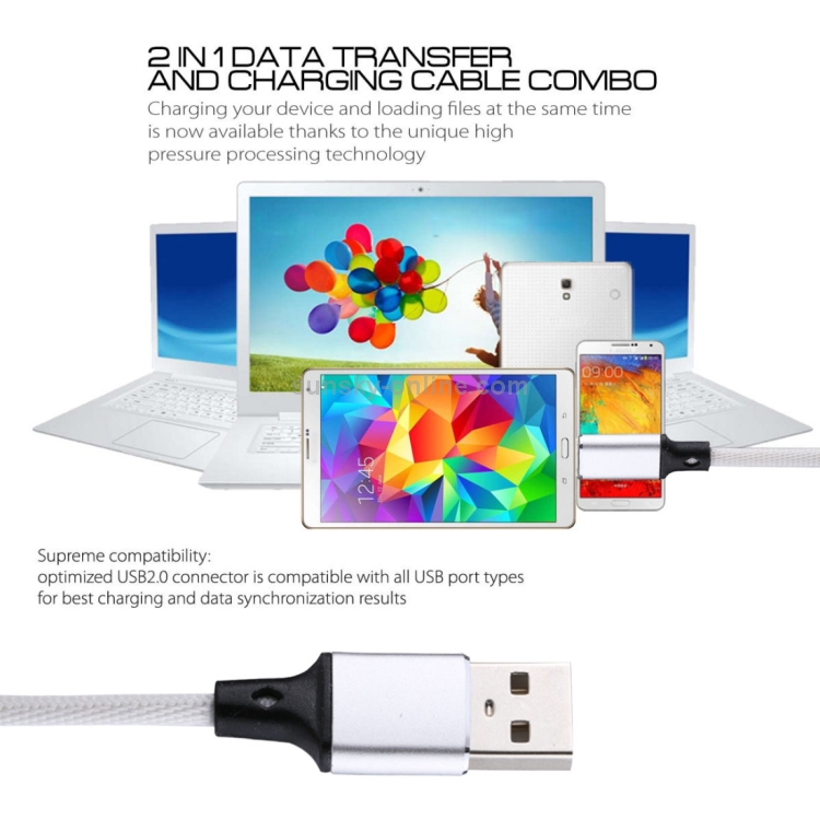 1m 2A USB to 8 Pin Nylon Weave Style Data Sync Charging Cable(White) 1m 2A USB to 8 Pin Nylon Weave Style Data Sync Charging Cable(White)