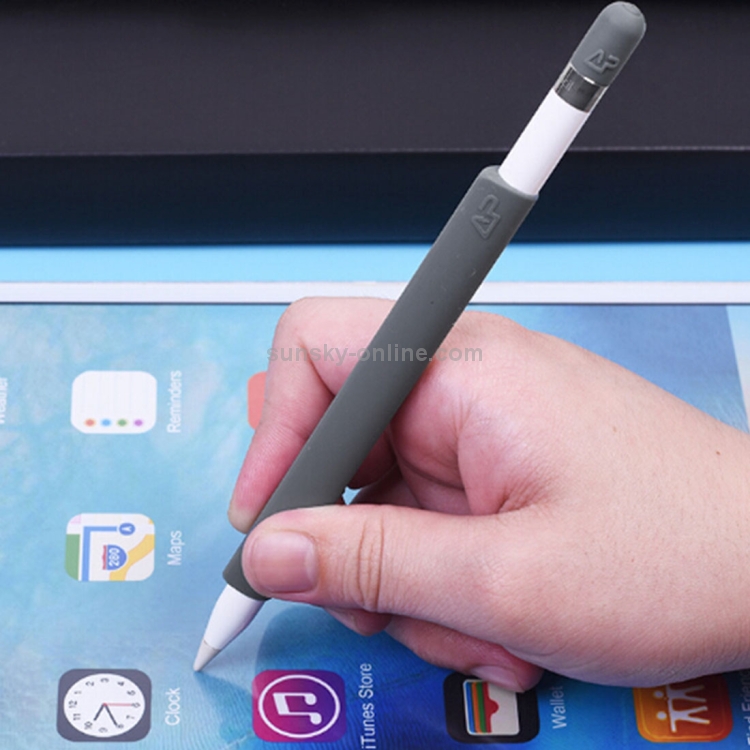 Para Apple Pencil Creative 4 en 1 Anti-perdida (tapa de lápiz + punta de lápiz + 2 * funda de portalápices) Juego protector de silicona TouchPen (gris) - 5