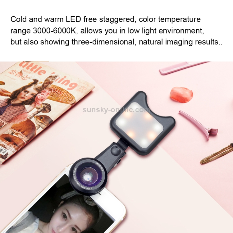 APEXEL APL-3663FL LED Fill Light Selfie 3 Color Temperature & 9 Lighting Modes + 15X Macro Lens + 0.36X Wide-angle Lens APEXEL APL-3663FL LED Fill Light Selfie 3 Color Temperature & 9 Lighting Modes + 15X Macro Lens + 0.36X Wide-angle Lens