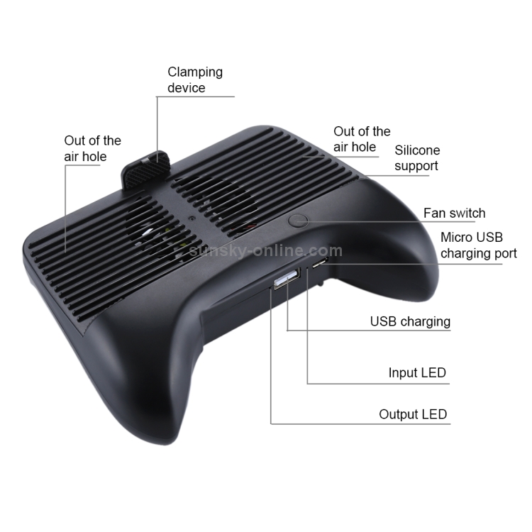 CCF-013 Multi-function 3 in 1 Phone Gamepad Holder Handle with Charging / Radiating CCF-013 Multi-function 3 in 1 Phone Gamepad Holder Handle with Charging / Radiating