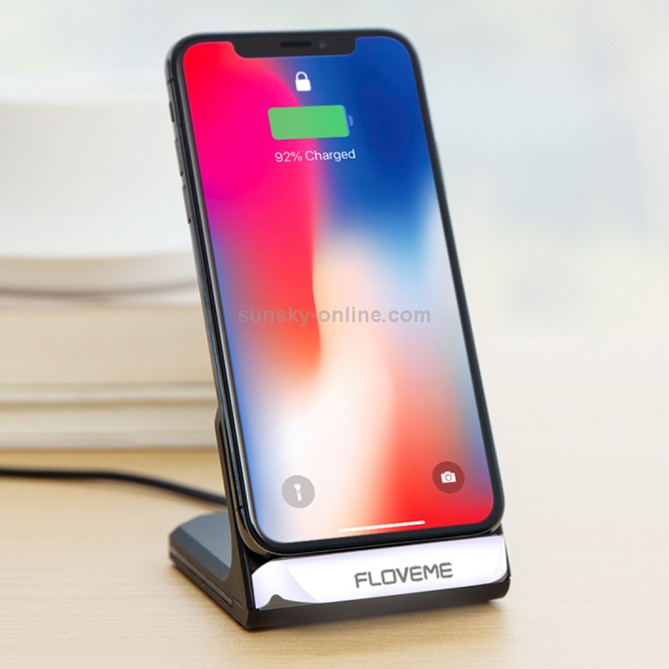 FLOVEME YXF113867 10W Double Coils Design Smart Qi Wireless Charger with LED Breathing Light FLOVEME YXF113867 10W Double Coils Design Smart Qi Wireless Charger with LED Breathing Light
