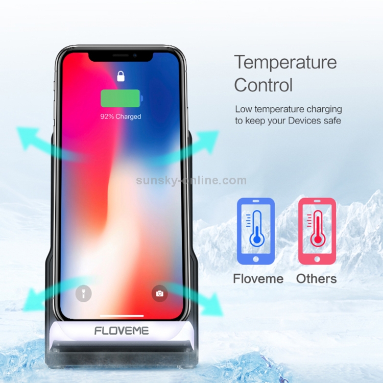 FLOVEME YXF113867 10W Double Coils Design Smart Qi Wireless Charger with LED Breathing Light FLOVEME YXF113867 10W Double Coils Design Smart Qi Wireless Charger with LED Breathing Light