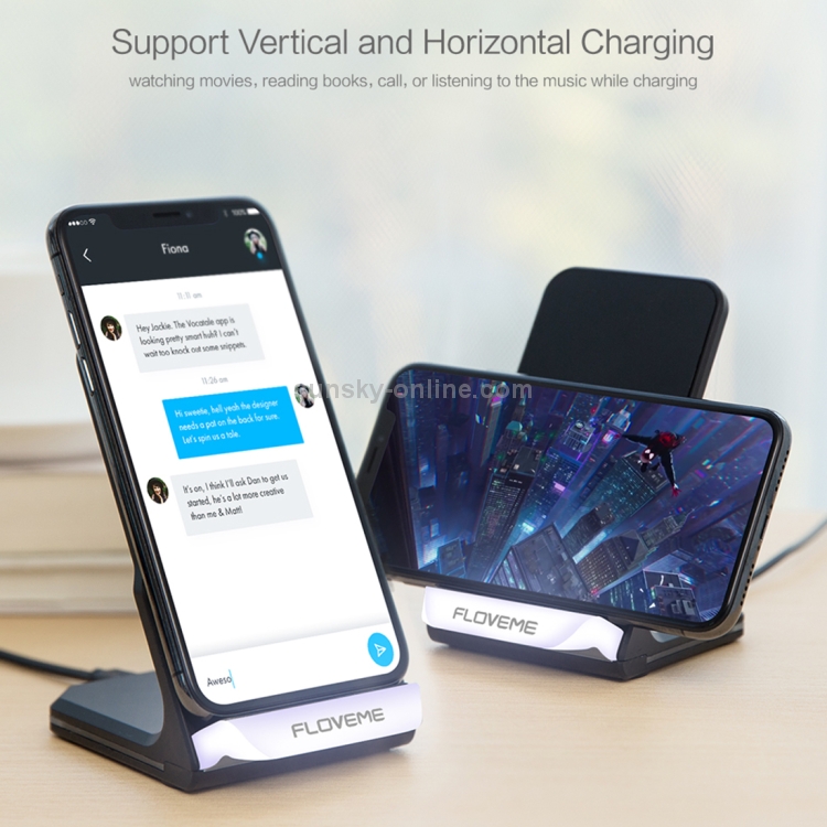 FLOVEME YXF113867 10W Double Coils Design Smart Qi Wireless Charger with LED Breathing Light FLOVEME YXF113867 10W Double Coils Design Smart Qi Wireless Charger with LED Breathing Light