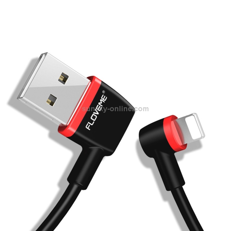 FLOVEME 1m Dual L Type 2.1A USB to 8 Pin Data Sync Charging Cable FLOVEME 1m Dual L Type 2.1A USB to 8 Pin Data Sync Charging Cable