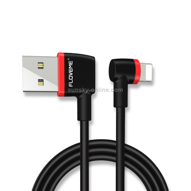 FLOVEME 1m Dual L Type 2.1A USB to 8 Pin Data Sync Charging Cable FLOVEME 1m Dual L Type 2.1A USB to 8 Pin Data Sync Charging Cable