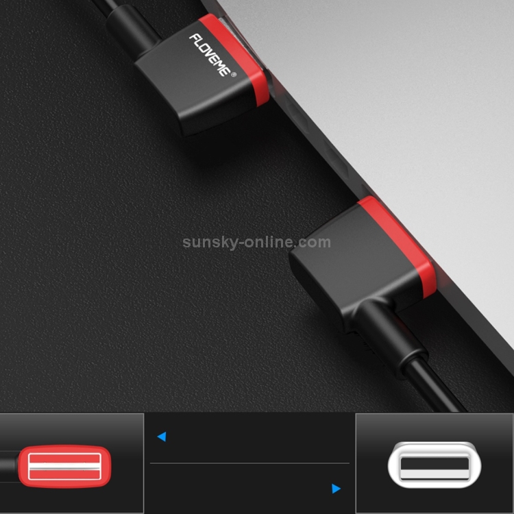 FLOVEME 1m Dual L Type 2.1A USB to 8 Pin Data Sync Charging Cable FLOVEME 1m Dual L Type 2.1A USB to 8 Pin Data Sync Charging Cable