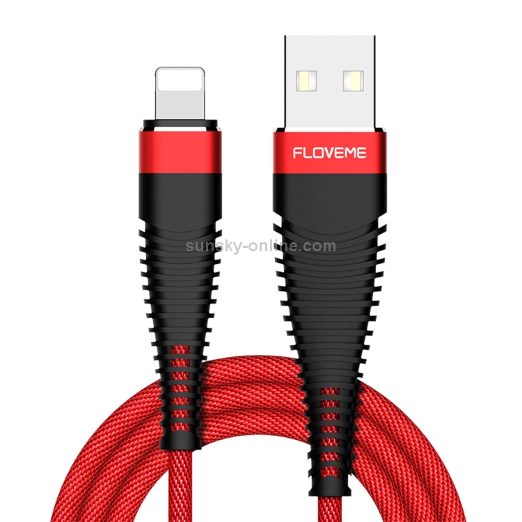FLOVEME 2A USB to 8 Pin Cloth + Aluminum Alloy Data Sync Charging Cable, Cable Length: 2m(Red) FLOVEME 2A USB to 8 Pin Cloth + Aluminum Alloy Data Sync Charging Cable, Cable Length: 2m(Red)