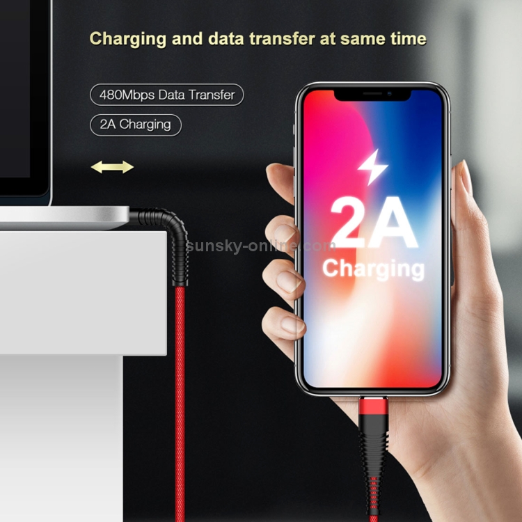 FLOVEME 2A USB to 8 Pin Cloth + Aluminum Alloy Data Sync Charging Cable, Cable Length: 2m(Red) FLOVEME 2A USB to 8 Pin Cloth + Aluminum Alloy Data Sync Charging Cable, Cable Length: 2m(Red)