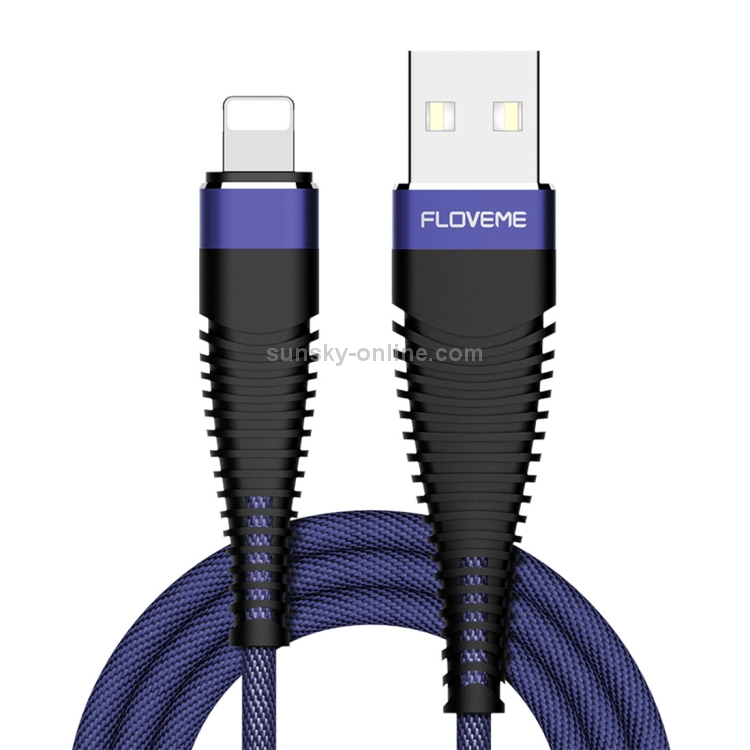 FLOVEME 1m 2A USB to 8 Pin Cloth + Aluminum Alloy Data Sync Charging Cable(Blue) FLOVEME 1m 2A USB to 8 Pin Cloth + Aluminum Alloy Data Sync Charging Cable(Blue)