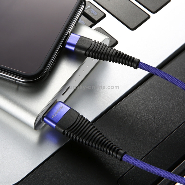 FLOVEME 1m 2A USB to 8 Pin Cloth + Aluminum Alloy Data Sync Charging Cable(Blue) FLOVEME 1m 2A USB to 8 Pin Cloth + Aluminum Alloy Data Sync Charging Cable(Blue)
