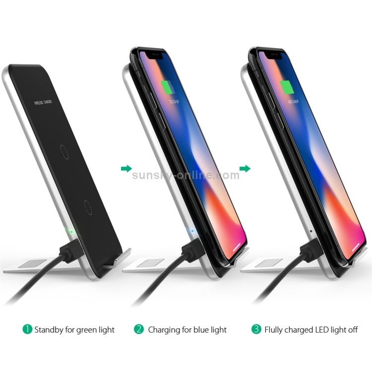 Inchor-C2 9V 1A / 5V 1A Output Dual Coil Design Qi Standard Wireless Charger, Support Fast Charging Inchor-C2 9V 1A / 5V 1A Output Dual Coil Design Qi Standard Wireless Charger, Support Fast Charging