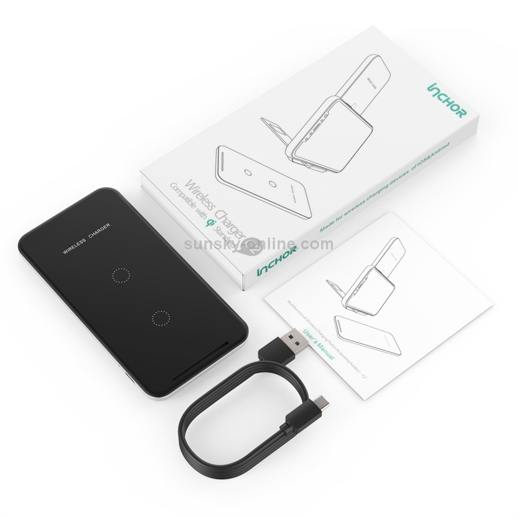 Inchor-C2 9V 1A / 5V 1A Output Dual Coil Design Qi Standard Wireless Charger, Support Fast Charging Inchor-C2 9V 1A / 5V 1A Output Dual Coil Design Qi Standard Wireless Charger, Support Fast Charging