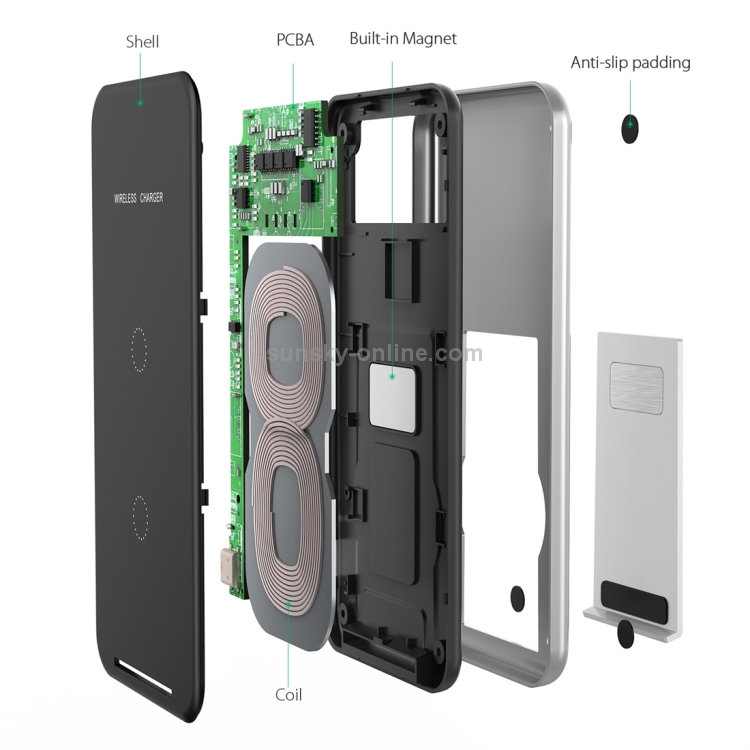 Inchor-C2 9V 1A / 5V 1A Output Dual Coil Design Qi Standard Wireless Charger, Support Fast Charging Inchor-C2 9V 1A / 5V 1A Output Dual Coil Design Qi Standard Wireless Charger, Support Fast Charging