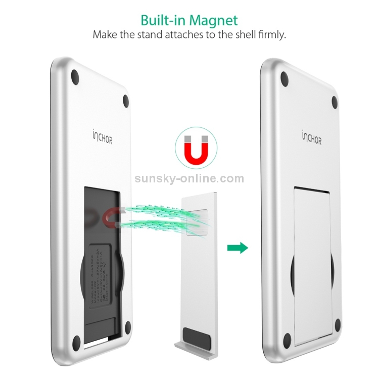 Inchor-C2 9V 1A / 5V 1A Output Dual Coil Design Qi Standard Wireless Charger, Support Fast Charging Inchor-C2 9V 1A / 5V 1A Output Dual Coil Design Qi Standard Wireless Charger, Support Fast Charging