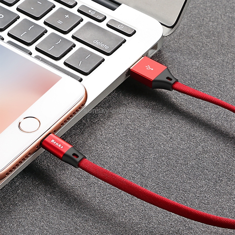 Benks 1.2m 2A Output 8 Pin to USB 2.0 Aluminium Alloy + High-stretch Wire Data Transfers Charging Lightning Cable Benks 1.2m 2A Output 8 Pin to USB 2.0 Aluminium Alloy + High-stretch Wire Data Transfers Charging Lightning Cable