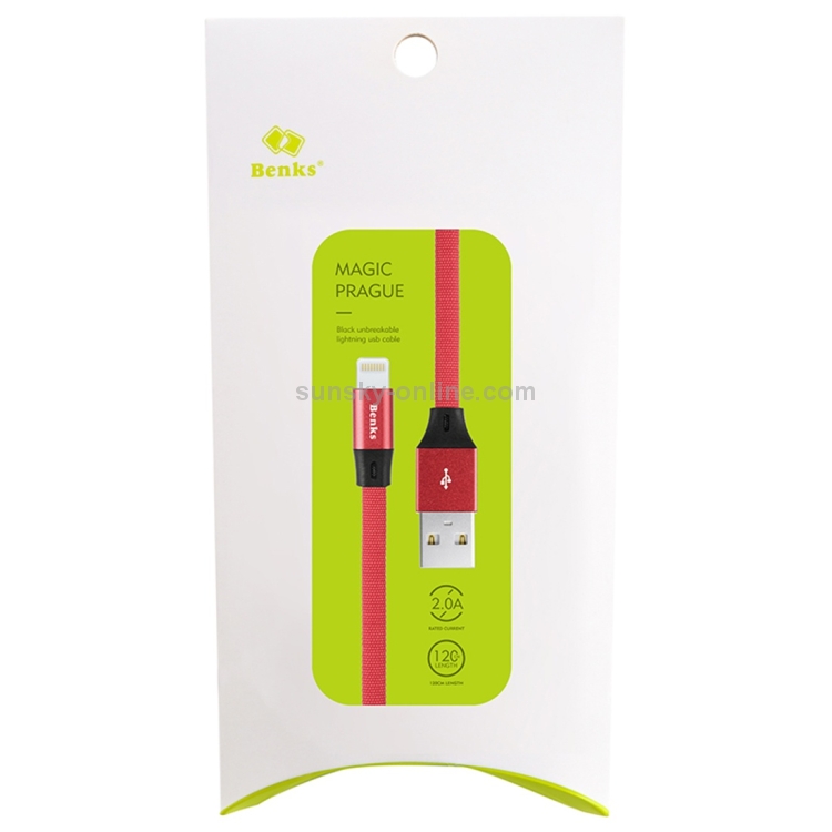 Benks 1.2m 2A Output 8 Pin to USB 2.0 Aluminium Alloy + High-stretch Wire Data Transfers Charging Lightning Cable Benks 1.2m 2A Output 8 Pin to USB 2.0 Aluminium Alloy + High-stretch Wire Data Transfers Charging Lightning Cable