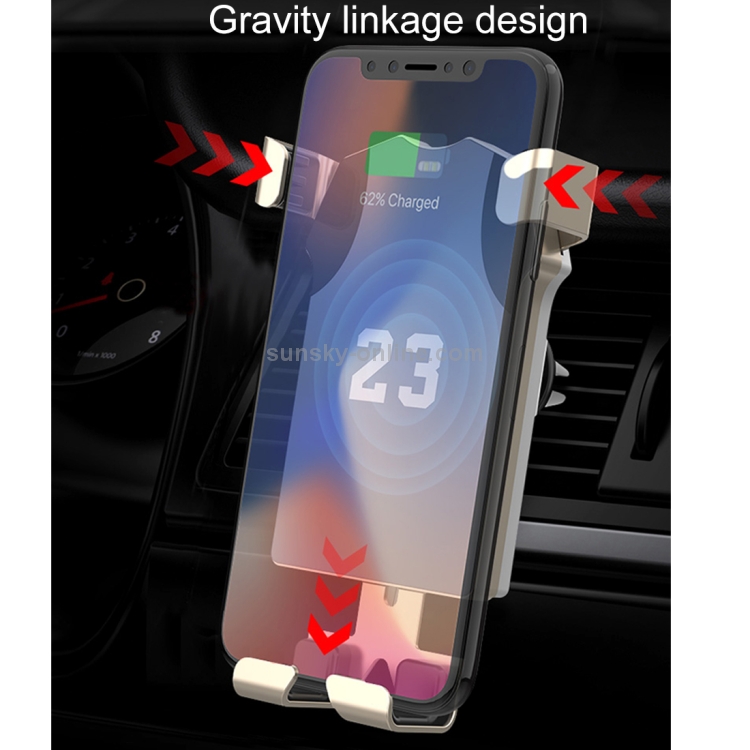 HAMTOD 10W Intelligent Polo Shirt Design Qi Standard Wireless Charger / Gravity Car Mount, Support Fast Charging HAMTOD 10W Intelligent Polo Shirt Design Qi Standard Wireless Charger / Gravity Car Mount, Support Fast Charging