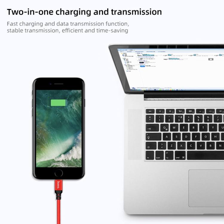 hoco X14 2m Nylon Braided Aluminium Alloy 8 Pin to USB Data Sync Charging Cable(Red) hoco X14 2m Nylon Braided Aluminium Alloy 8 Pin to USB Data Sync Charging Cable(Red)