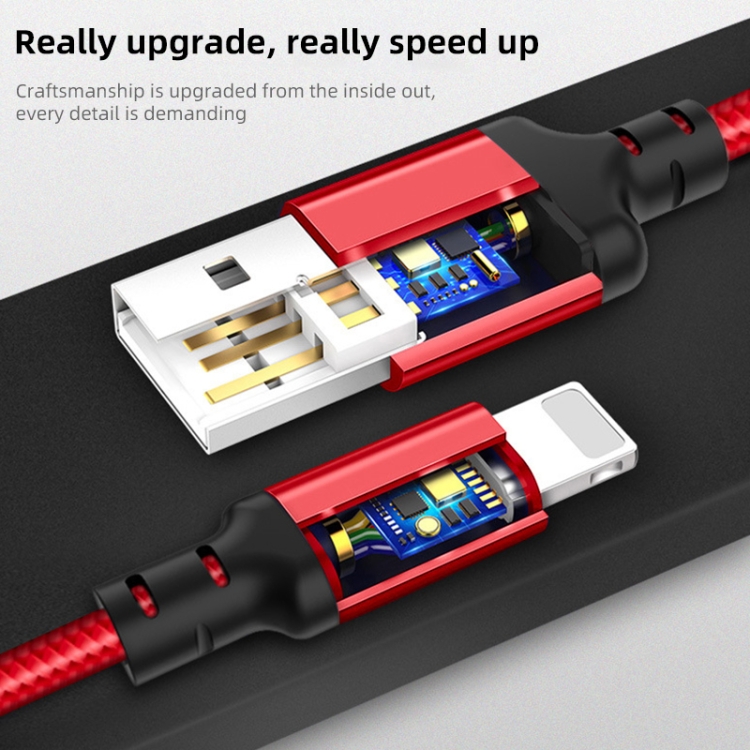 hoco X14 2m Nylon Braided Aluminium Alloy 8 Pin to USB Data Sync Charging Cable(Red) hoco X14 2m Nylon Braided Aluminium Alloy 8 Pin to USB Data Sync Charging Cable(Red)