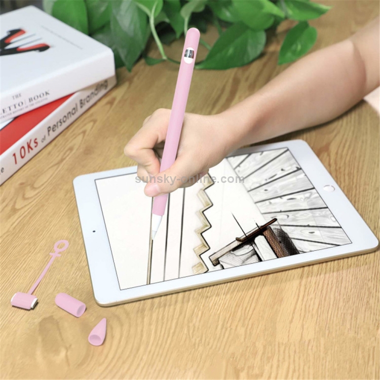 Silicone Pen Case Apple Pen Case Anti-lost Dustproof Four-piece (Black) Silicone Pen Case Apple Pen Case Anti-lost Dustproof Four-piece (Black)