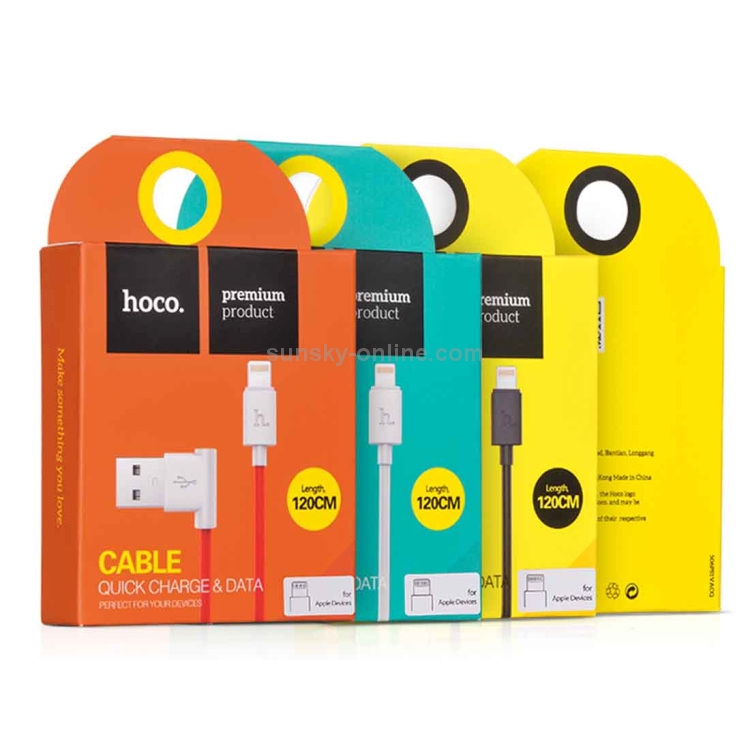 hoco 1.2m PVC L-type 8 Pin to USB Data Sync Charging Cable hoco 1.2m PVC L-type 8 Pin to USB Data Sync Charging Cable