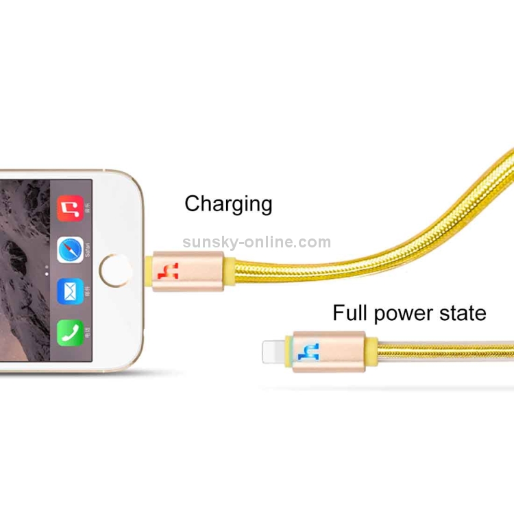 hoco 1.2m PVC + Aluminum Alloy Head 8 Pin to USB Data Sync Charging Cable with Indicator Light hoco 1.2m PVC + Aluminum Alloy Head 8 Pin to USB Data Sync Charging Cable with Indicator Light
